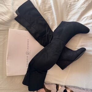 Chinese Laundry Black Over the Knee Boots